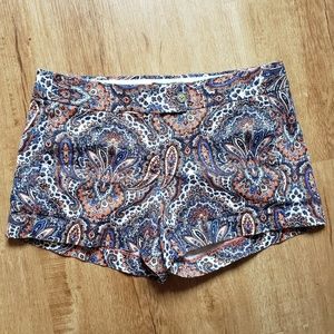 J Crew Stretch Womens Paisley Floral Mandala Short